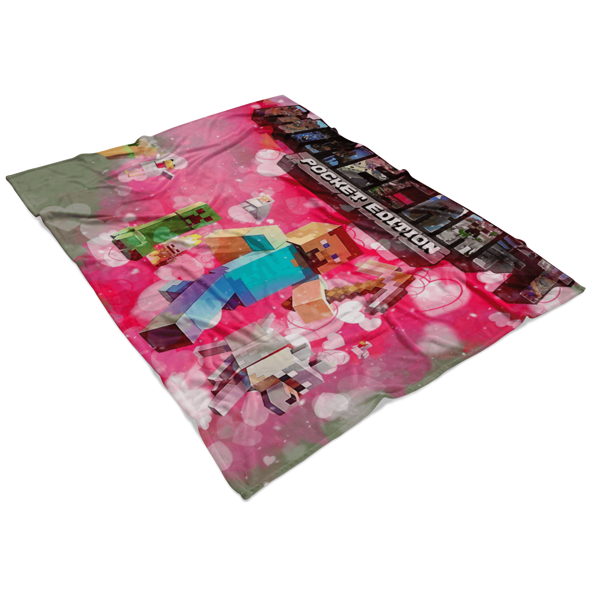 Minecraft Fleece Blanket Valentine Pink Blanket - Lusy Store