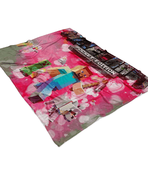 Minecraft Fleece Blanket Valentine Pink Blanket - Lusy Store