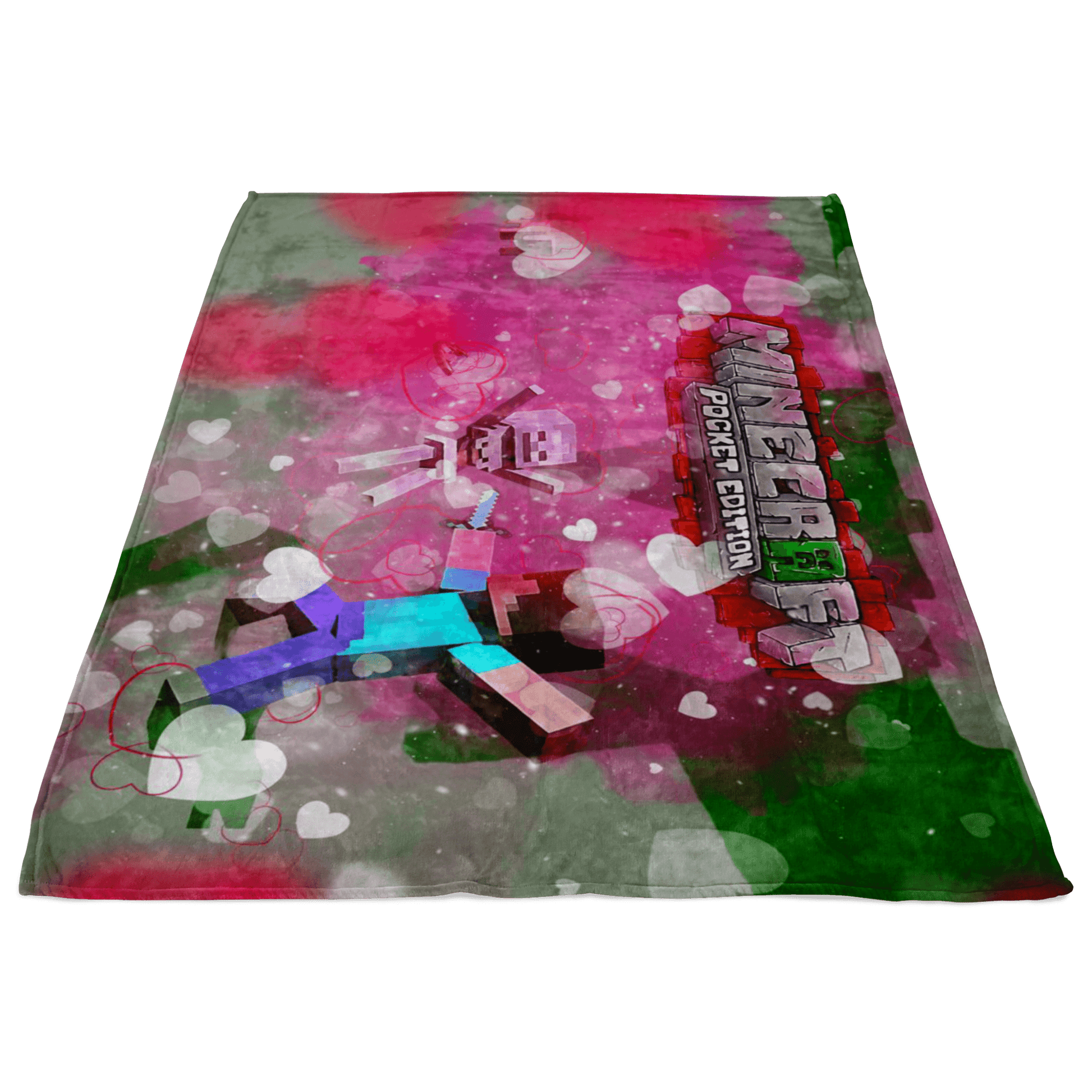 Minecraft Fleece Blanket Valentine Pink Blanket - Lusy Store