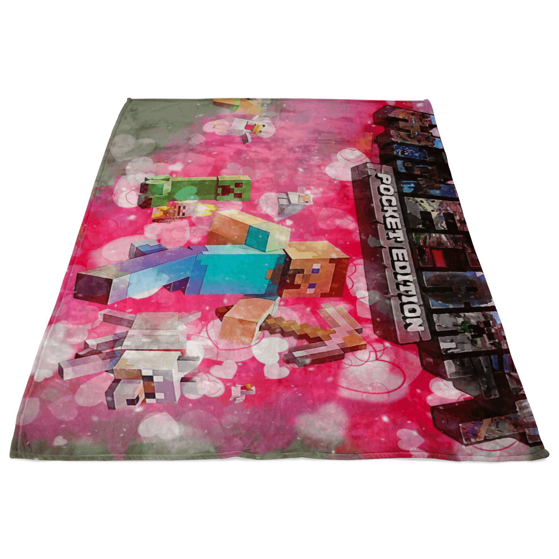 Minecraft Fleece Blanket Valentine Pink Blanket - Lusy Store