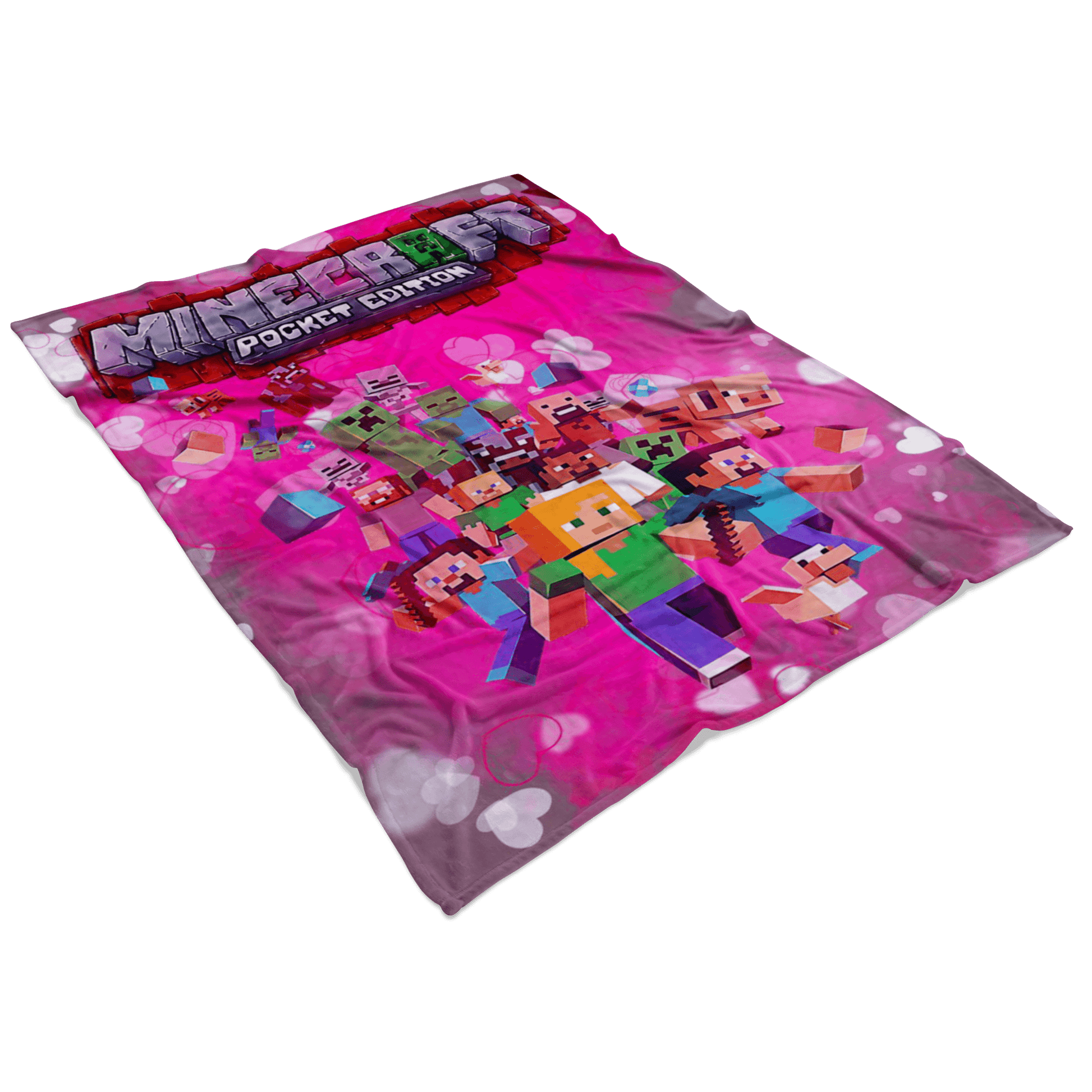 Minecraft Fleece Blanket Valentine Pink Blanket - Lusy Store