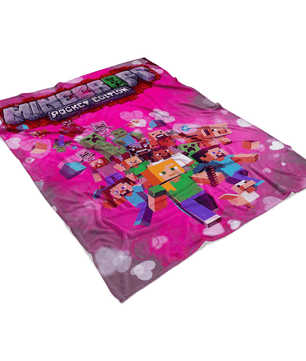 Minecraft Fleece Blanket Valentine Pink Blanket - Lusy Store