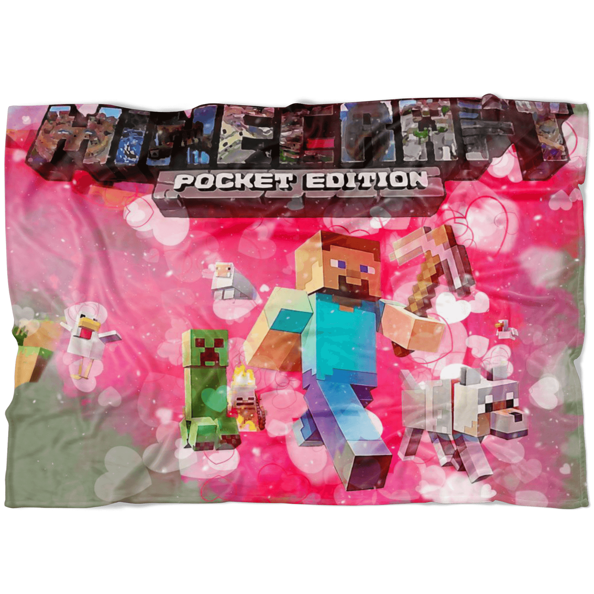 Minecraft Fleece Blanket Valentine Pink Blanket - Lusy Store