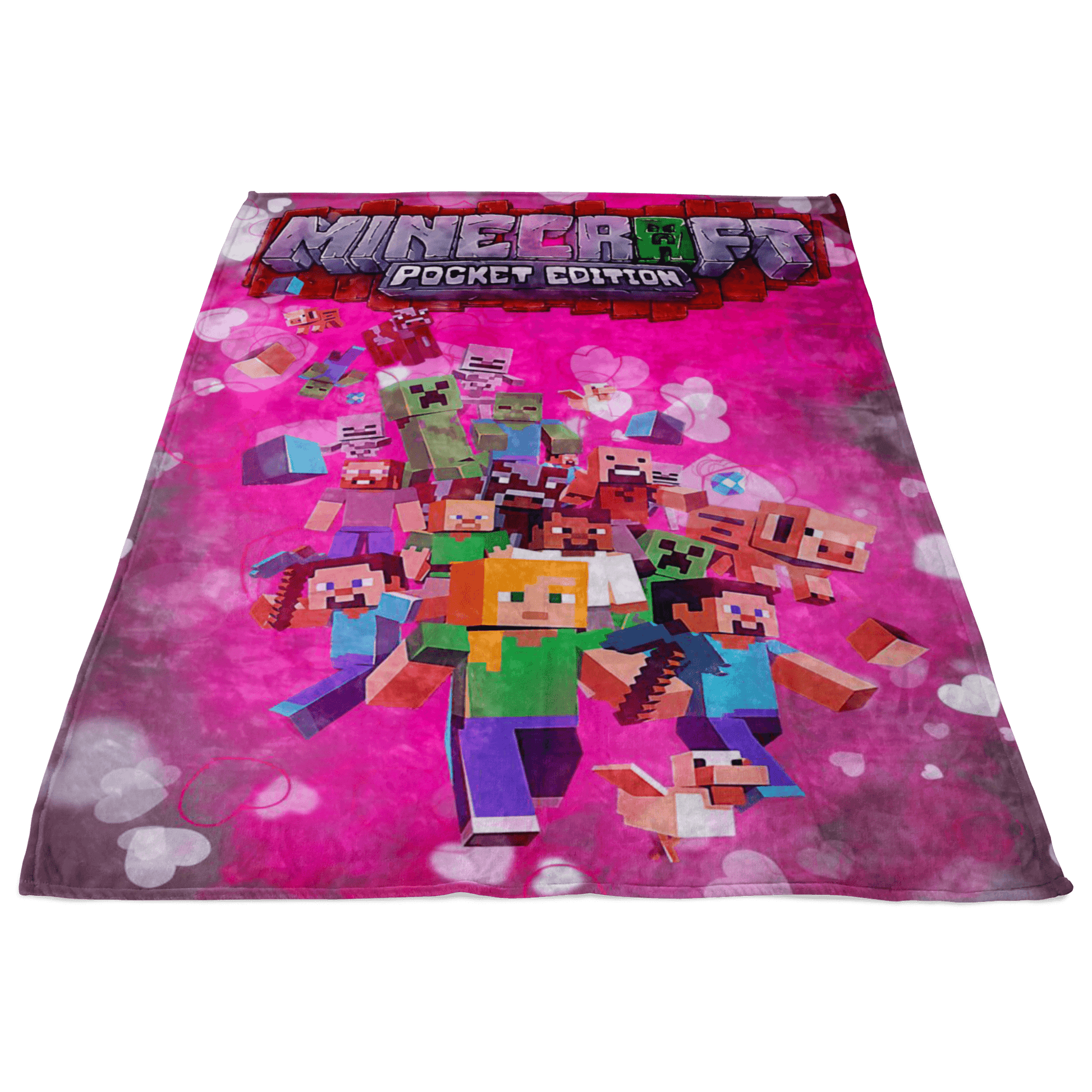 Minecraft Fleece Blanket Valentine Pink Blanket - Lusy Store