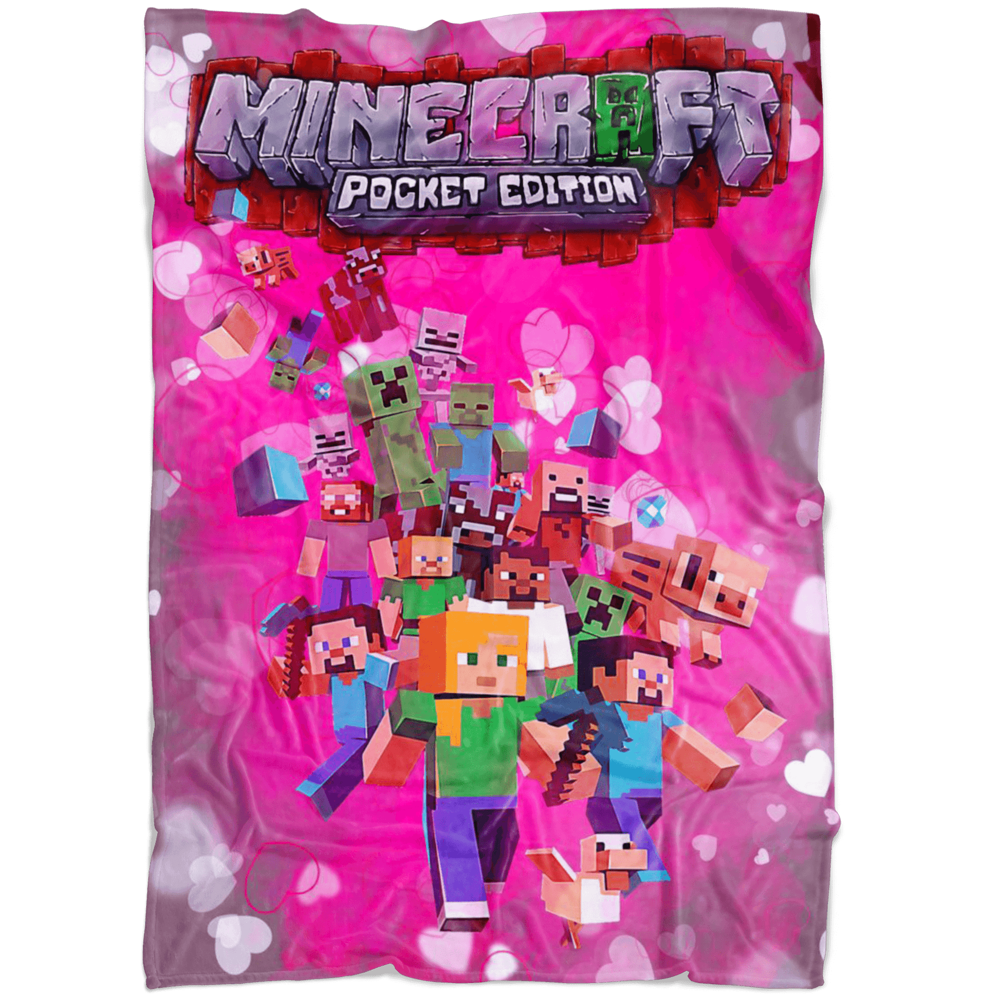 Minecraft Fleece Blanket Valentine Pink Blanket - Lusy Store