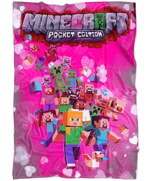 Minecraft Fleece Blanket Valentine Pink Blanket - Lusy Store