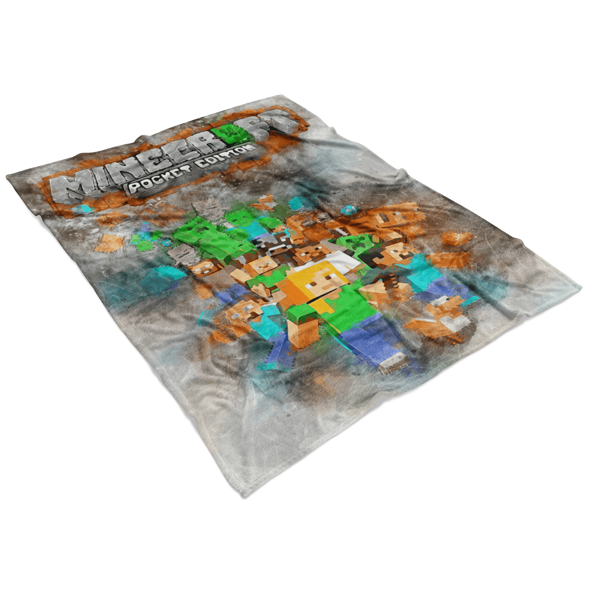 Minecraft Fleece Blanket Watercolor Grey Blanket - Lusy Store