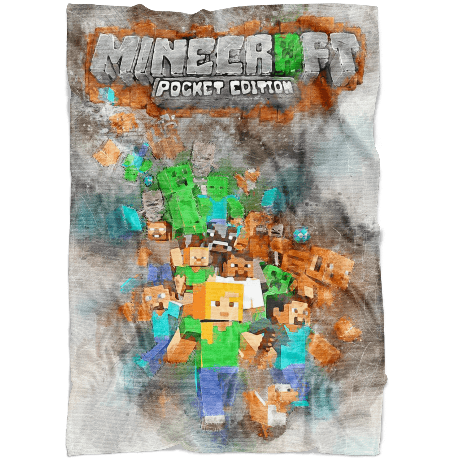Minecraft Fleece Blanket Watercolor Grey Blanket - Lusy Store