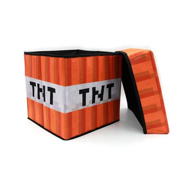Minecraft Folding Storage 1.5 toys books shoes storage box TNT Foot Rest Stool - Lusy Store
