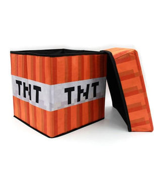 Minecraft Folding Storage 1.5 toys books shoes storage box TNT Foot Rest Stool - Lusy Store