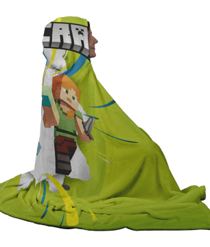 Minecraft Hooded Blanket 3D Large Size Fleece Soft Spacious Hood For Maximum Comfort - Lusy Store