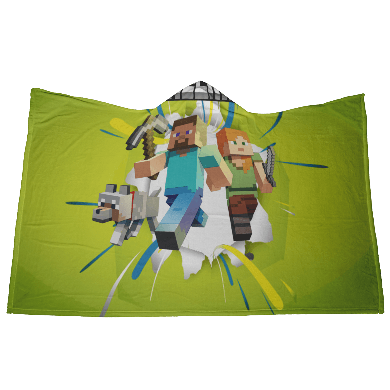 Minecraft Hooded Blanket 3D Large Size Fleece Soft Spacious Hood For Maximum Comfort - Lusy Store