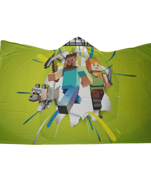 Minecraft Hooded Blanket 3D Large Size Fleece Soft Spacious Hood For Maximum Comfort - Lusy Store