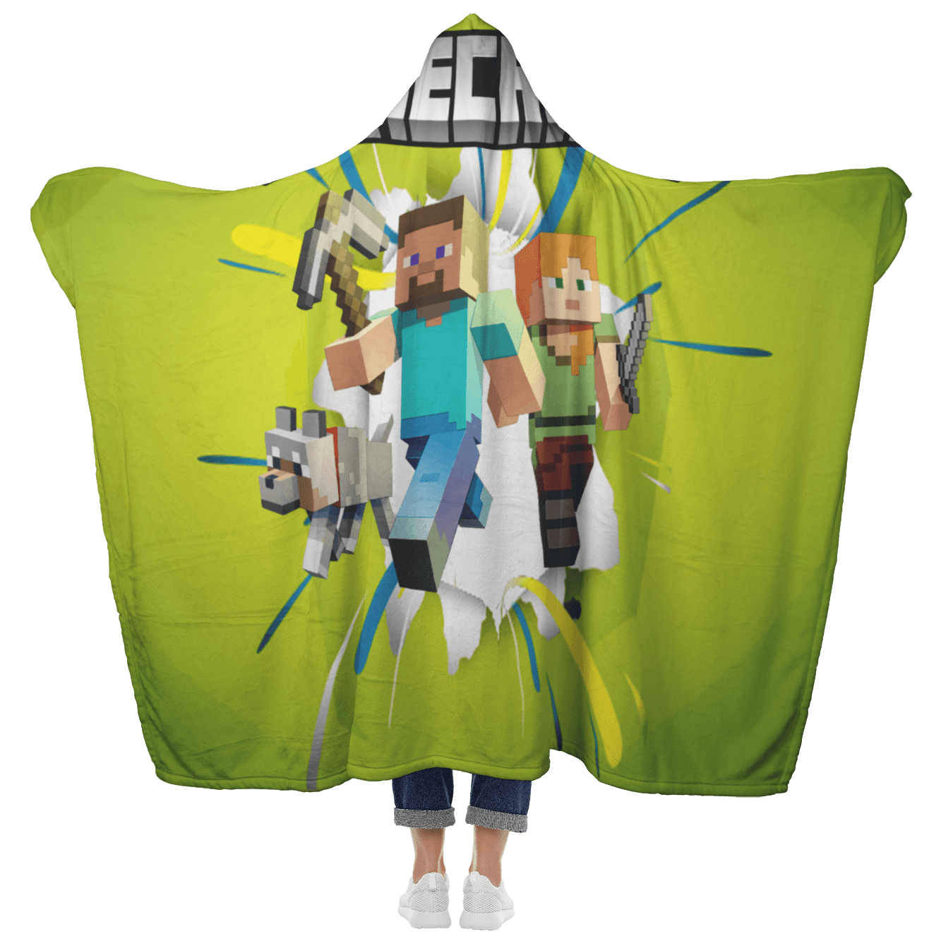 Minecraft Hooded Blanket 3D Large Size Fleece Soft Spacious Hood For Maximum Comfort - Lusy Store