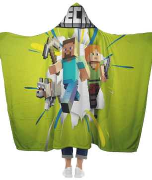 Minecraft Hooded Blanket 3D Large Size Fleece Soft Spacious Hood For Maximum Comfort - Lusy Store