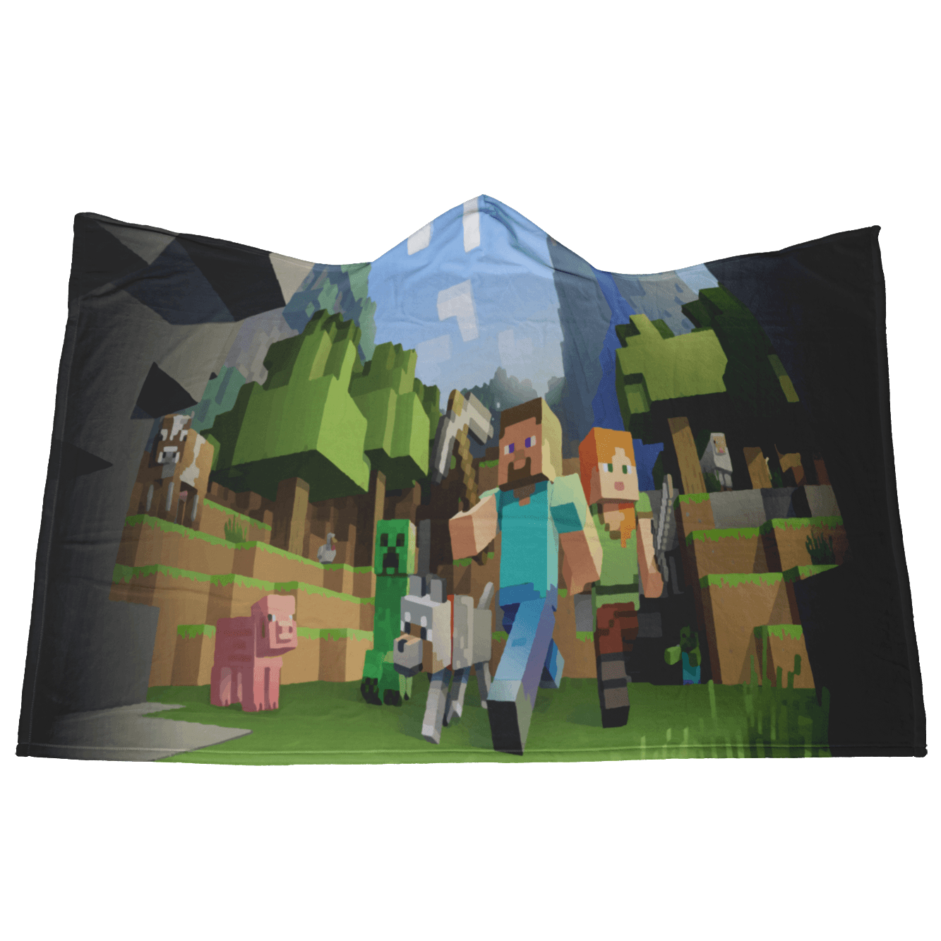 Minecraft Hooded Blanket 3D Large Size Keeping Yourself Warm And Cozy - Lusy Store