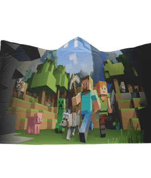 Minecraft Hooded Blanket 3D Large Size Keeping Yourself Warm And Cozy - Lusy Store