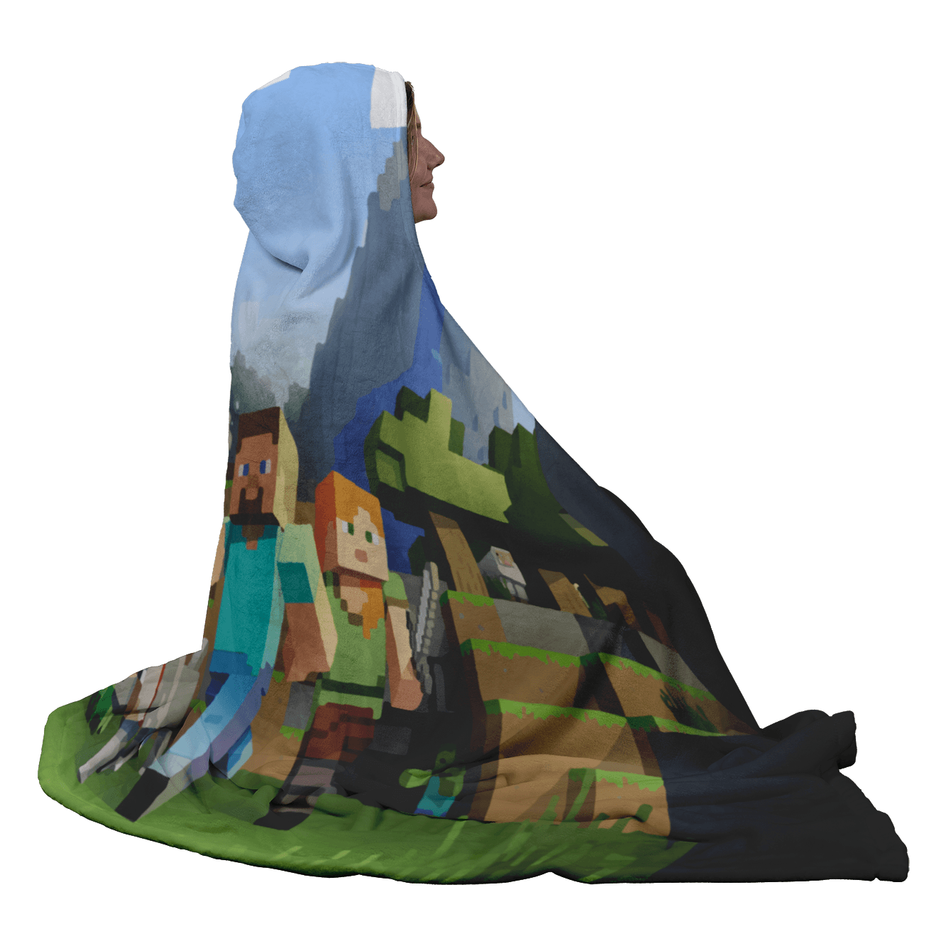 Minecraft Hooded Blanket 3D Large Size Keeping Yourself Warm And Cozy - Lusy Store