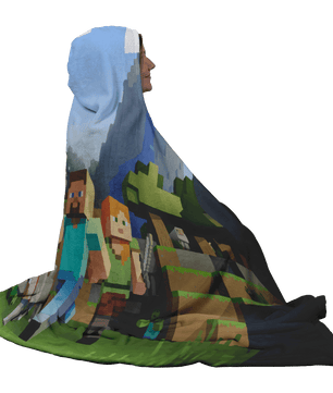 Minecraft Hooded Blanket 3D Large Size Keeping Yourself Warm And Cozy - Lusy Store