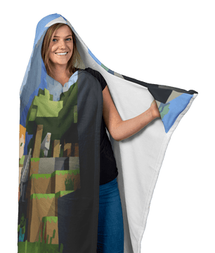 Minecraft Hooded Blanket 3D Large Size Keeping Yourself Warm And Cozy - Lusy Store