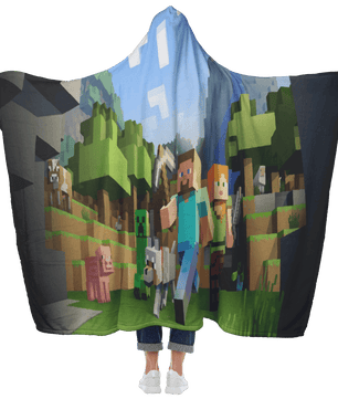 Minecraft Hooded Blanket 3D Large Size Keeping Yourself Warm And Cozy - Lusy Store