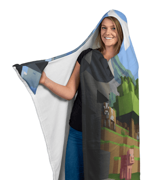 Minecraft Hooded Blanket 3D Large Size Keeping Yourself Warm And Cozy - Lusy Store