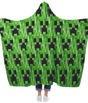 Minecraft Hooded Blanket Creeper Large Size Warm Wearable Throw Blankets - Lusy Store