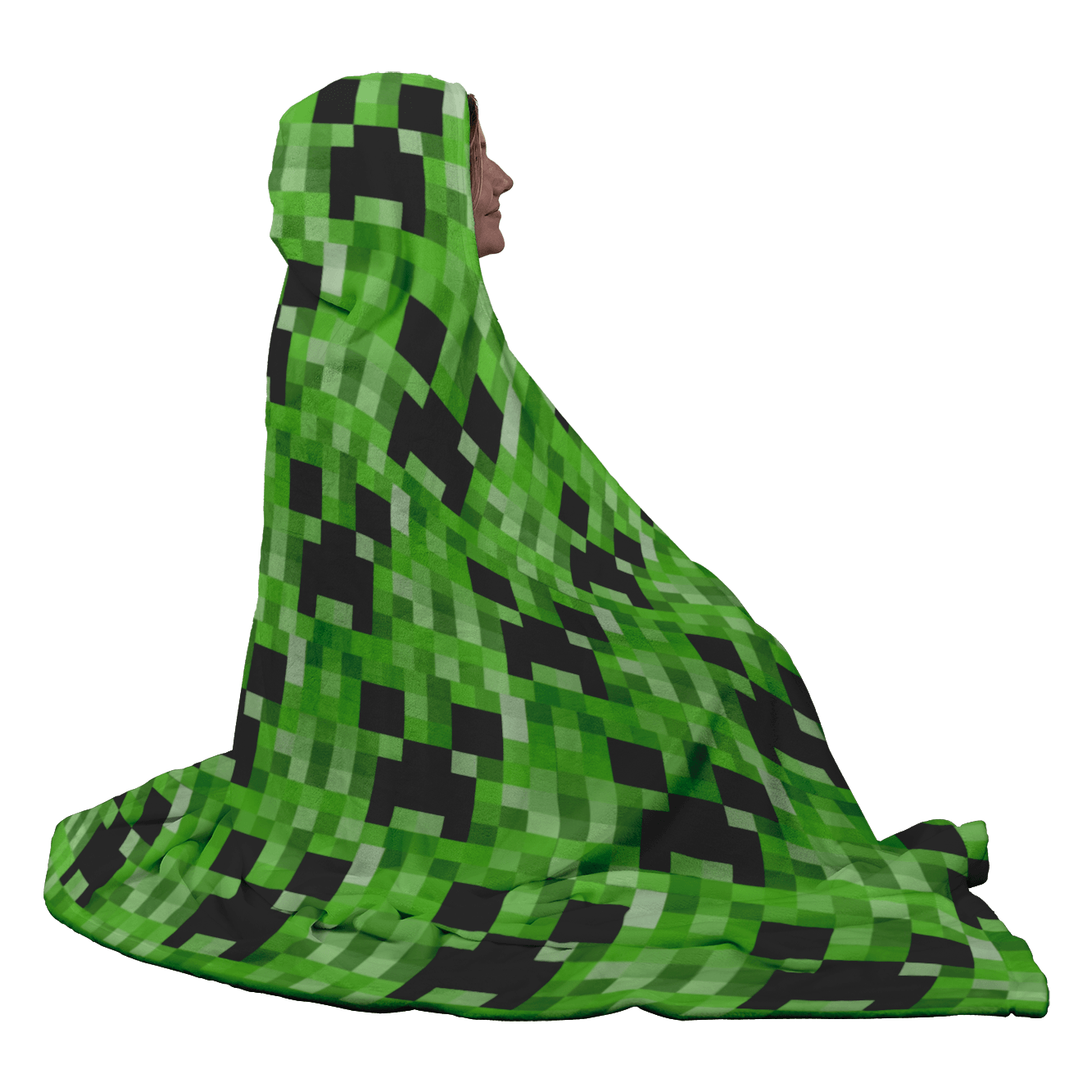 Minecraft Hooded Blanket Creeper Large Size Warm Wearable Throw Blankets - Lusy Store