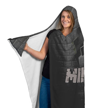 Minecraft Hooded Blanket Creeper Minecraft Fleece Soft Grey Blanket MC907 - Lusy Store