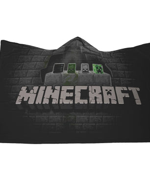 Minecraft Hooded Blanket Creeper Minecraft Fleece Soft Grey Blanket MC907 - Lusy Store