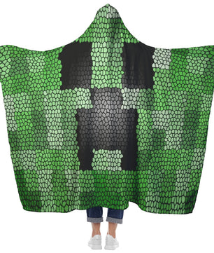 Minecraft Hooded Blanket Creeper Minecraft Green Fleece Soft Blanket MC885 - Lusy Store