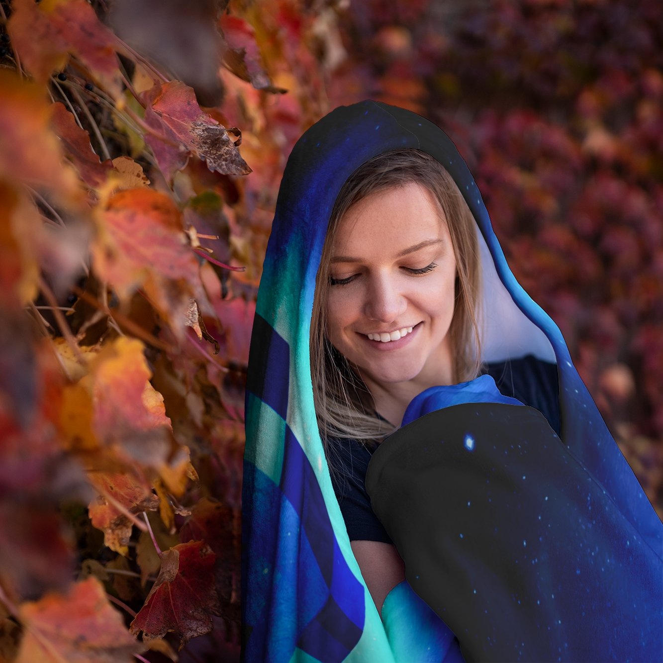 Minecraft Hooded Blanket Diamond Picaxe Blue Fleece Soft Blanket MC886 - Lusy Store
