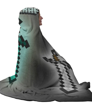 Minecraft Hooded Blanket Diamond Sword Fleece Soft Blanket MC887 - Lusy Store