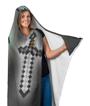 Minecraft Hooded Blanket Diamond Sword Fleece Soft Blanket MC887 - Lusy Store