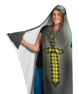 Minecraft Hooded Blanket Diamond Sword Fleece Soft Blanket MC887 - Lusy Store
