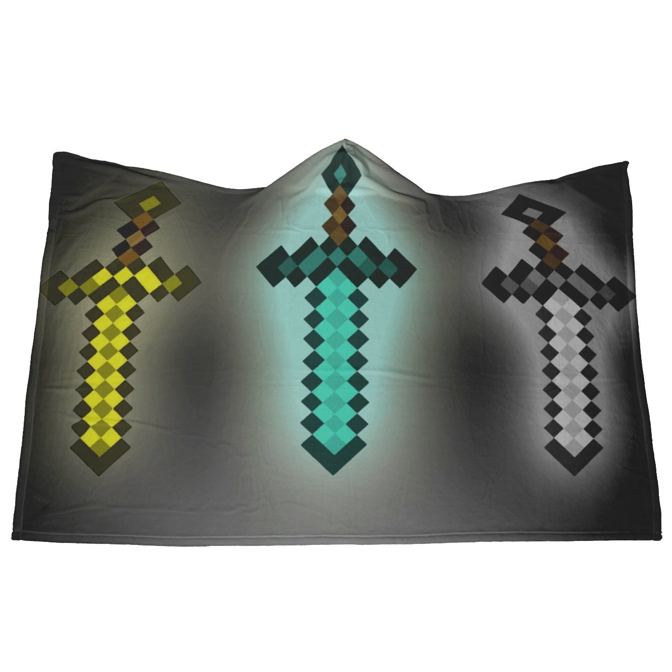 Minecraft Hooded Blanket Diamond Sword Fleece Soft Blanket MC887 - Lusy Store