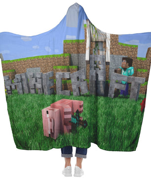 Minecraft Hooded Blanket Funny Playing Minecraft Fleece Soft Blanket MC905 - Lusy Store