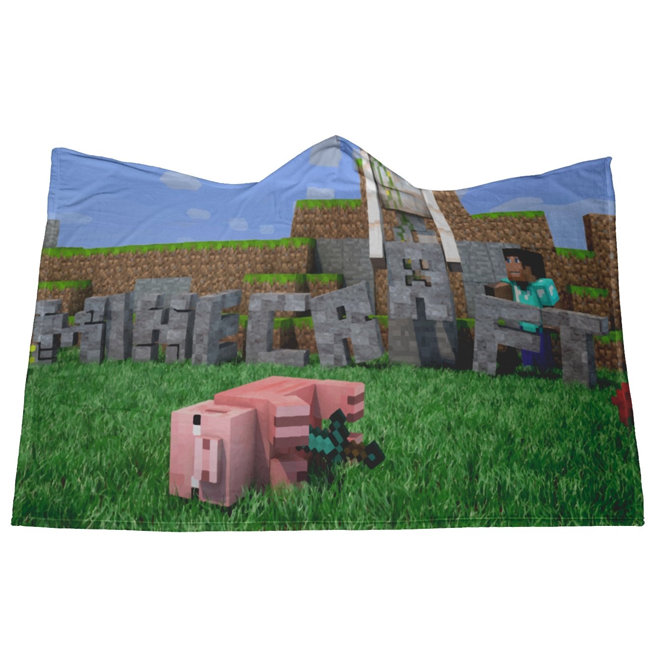 Minecraft Hooded Blanket Funny Playing Minecraft Fleece Soft Blanket MC905 - Lusy Store