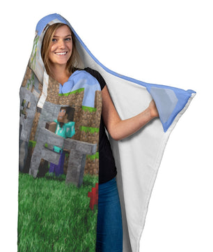 Minecraft Hooded Blanket Funny Playing Minecraft Fleece Soft Blanket MC905 - Lusy Store