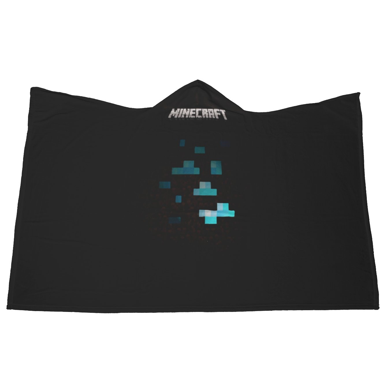 Minecraft Hooded Blanket Minecraft Mine Diamonds Black Fleece Soft Blanket MC884 - Lusy Store