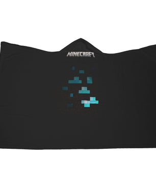 Minecraft Hooded Blanket Minecraft Mine Diamonds Black Fleece Soft Blanket MC884 - Lusy Store