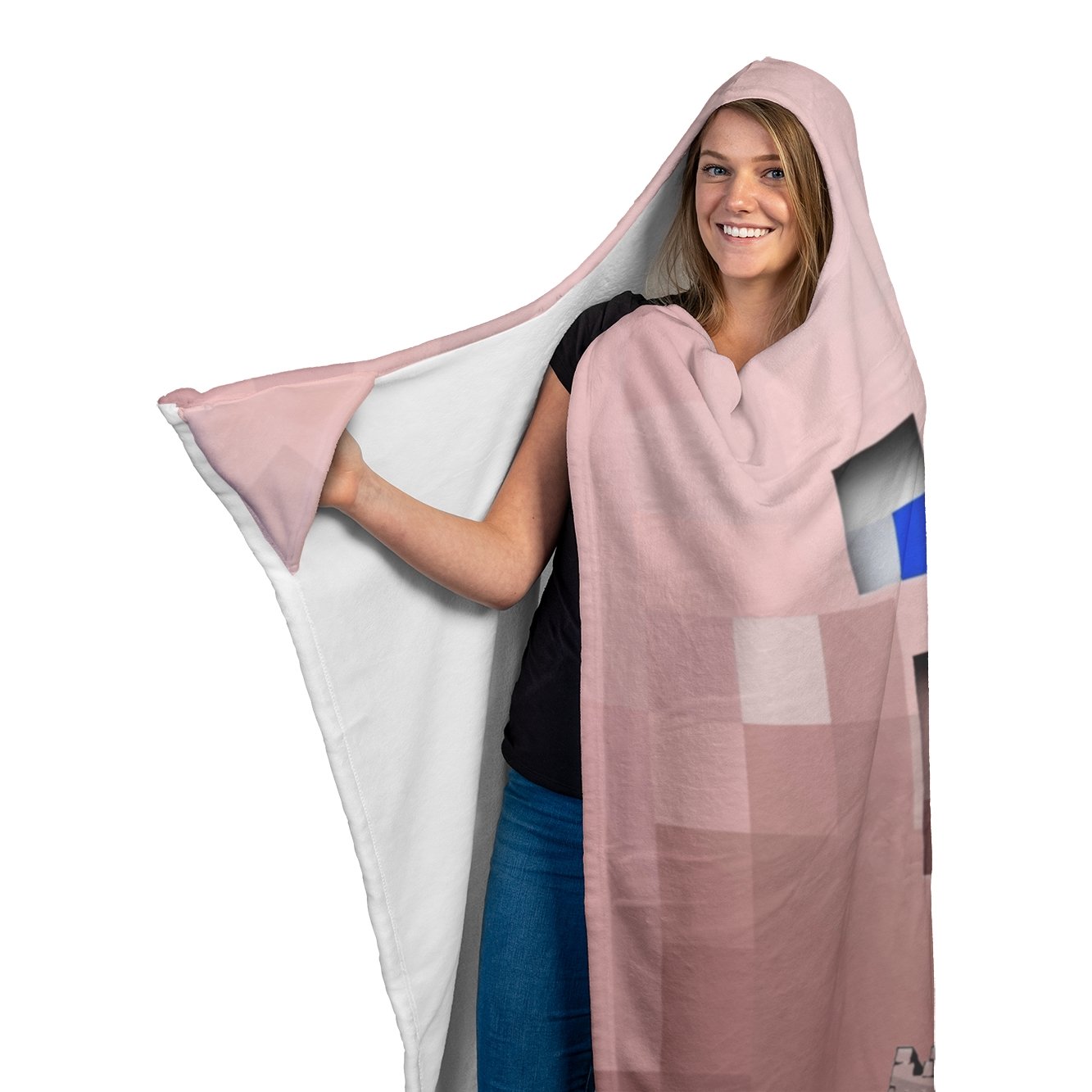 Minecraft Hooded Blanket Piglet Minecraft Funny Fleece Soft Blanket MC913 - Lusy Store