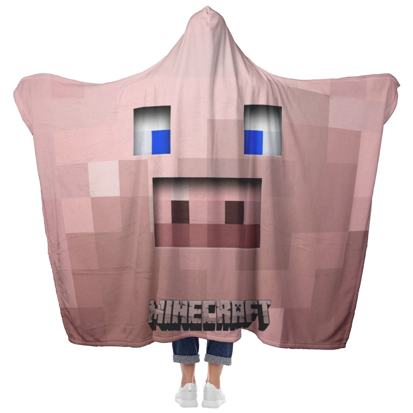Minecraft Hooded Blanket Piglet Minecraft Funny Fleece Soft Blanket MC913 - Lusy Store