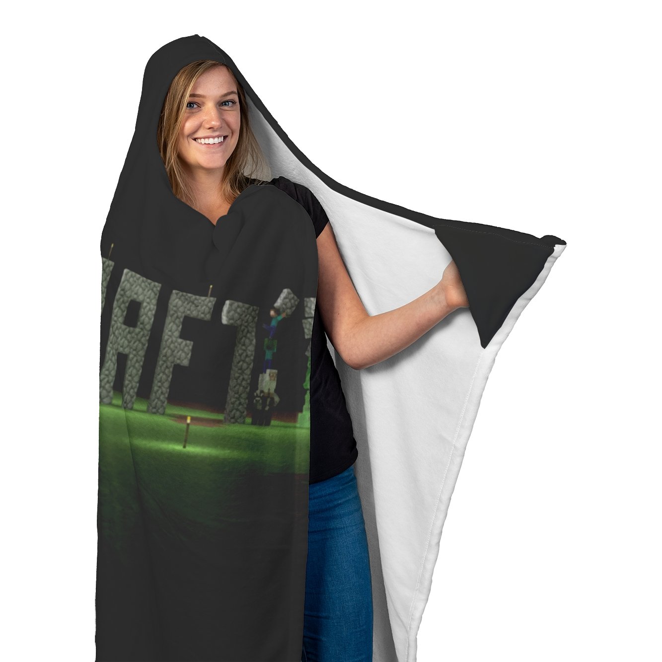 Minecraft Hooded Blanket World Funny Fleece Soft Blanket MC908 - Lusy Store