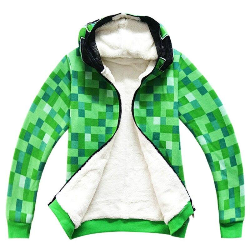 Minecraft Hoodie Halloween Kids Minecraft Costume Green Sweatshirt For Children Winter Jacket Outfit - Lusy Store
