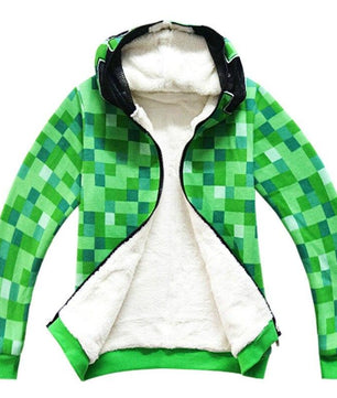 Minecraft Hoodie Halloween Kids Minecraft Costume Green Sweatshirt For Children Winter Jacket Outfit - Lusy Store