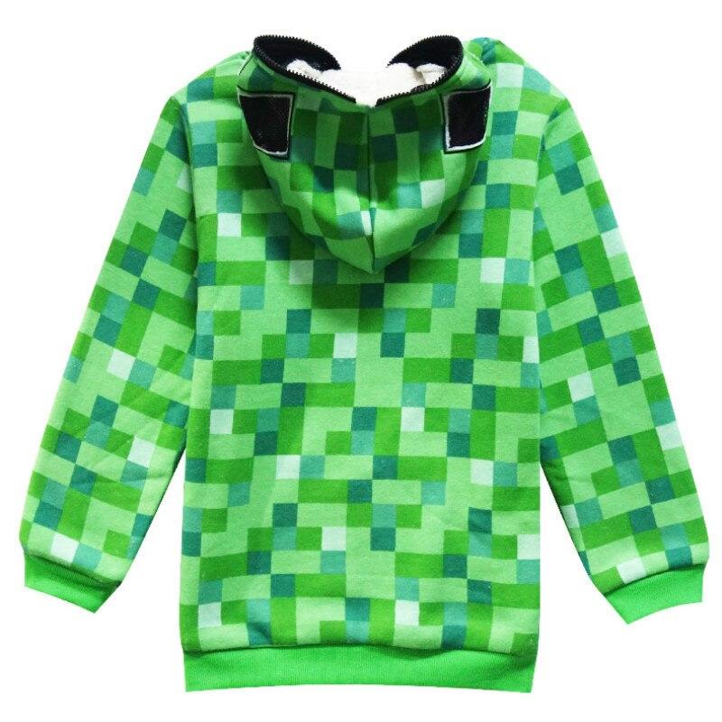 Minecraft Hoodie Halloween Kids Minecraft Costume Green Sweatshirt For Children Winter Jacket Outfit - Lusy Store