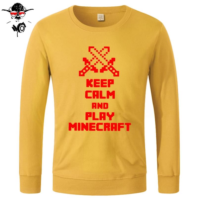Minecraft Hoodie Tops Sweatshirts Unisex Keep Calm and Play Minecraft Cotton Funny - Lusy Store