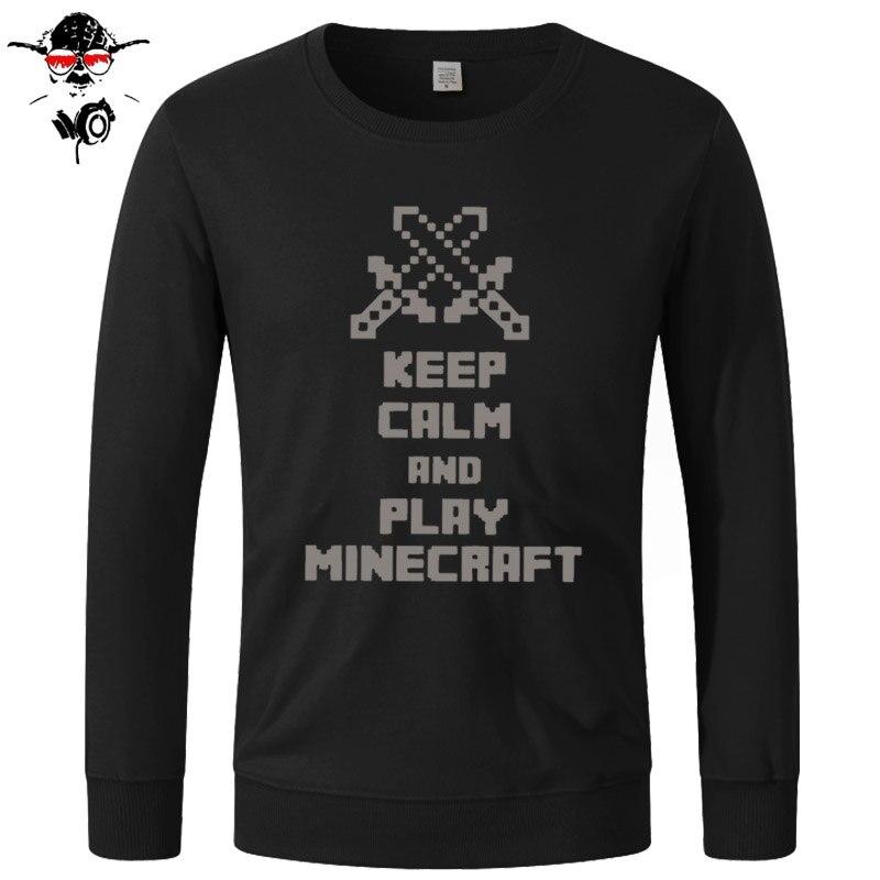 Minecraft Hoodie Tops Sweatshirts Unisex Keep Calm and Play Minecraft Cotton Funny - Lusy Store