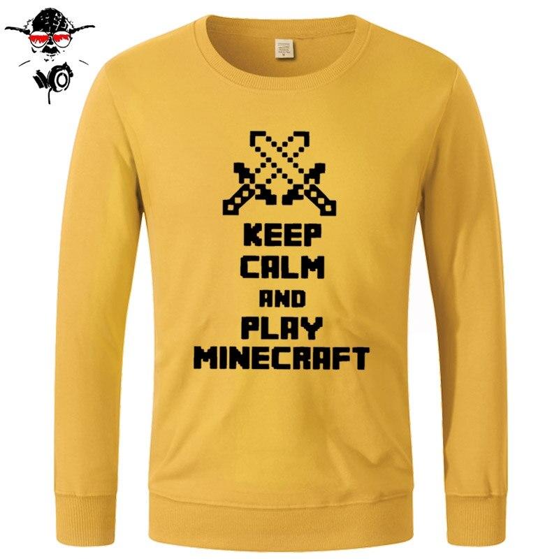 Minecraft Hoodie Tops Sweatshirts Unisex Keep Calm and Play Minecraft Cotton Funny - Lusy Store